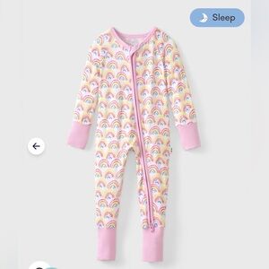 NWT Little Sleepies Pastel Rainbow Zippy